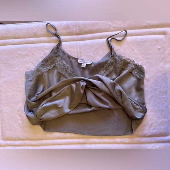 And NOW This crop to cami gray sleeveless with a pleat design on the front XL - Picture 8 of 16